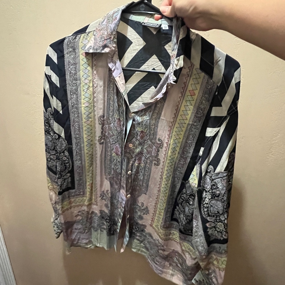 Versace button down top